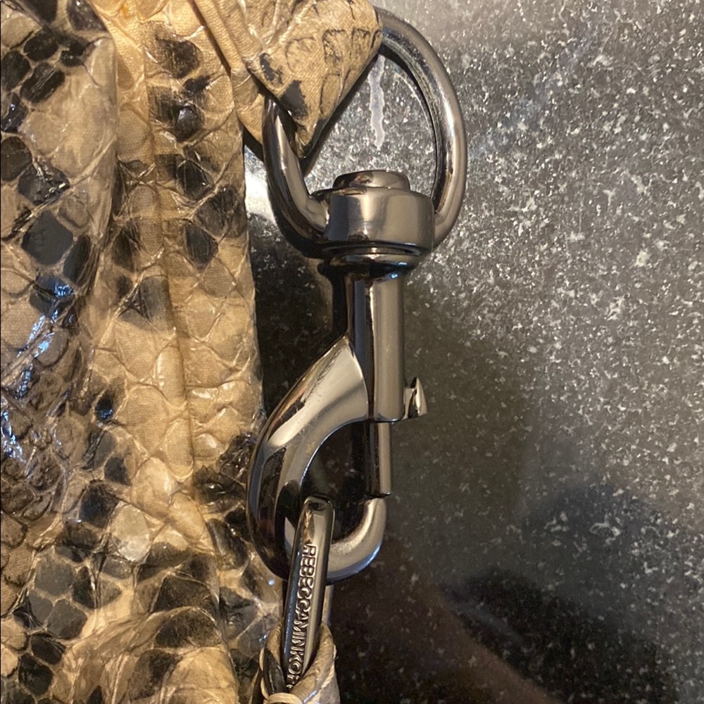 Rebecca Minkoff Beige and Black Snake-Print Hobo - Picture 10 of 13
